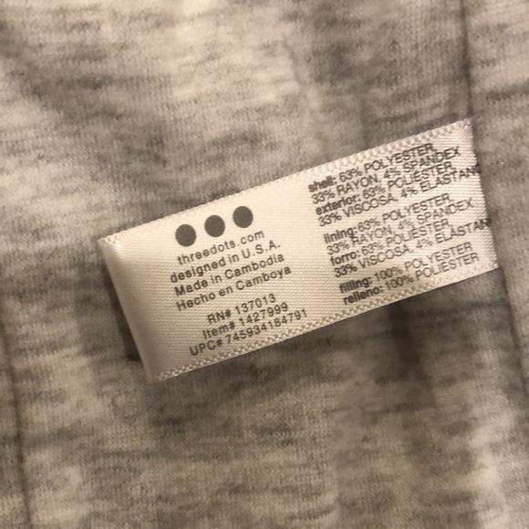 Three Dots Quilted Knit Jacket Heather Grey M - Picture 7 of 10